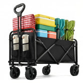 PASAMIC collapsible wagon with extended handle for comfortable, full-height pulling