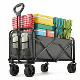 PASAMIC collapsible wagon side view with 100L capacity for groceries