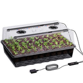 Patigrow 60-cell seed tray with dome for indoor germination and seed starting.