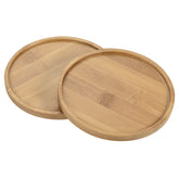 PATIKIL bamboo round plant saucer catches excess soil, protecting floors.
