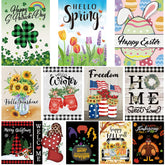 Pating seasonal garden flag front view in 12x18 for year-round curb appeal