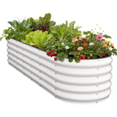 Pattiumo galvanized round bed top view, spacious planting area for vegetables