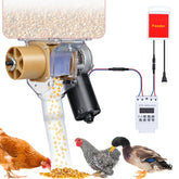 PAUQRWIE timed feeder outer shell view enables easy grain monitoring and quick refills