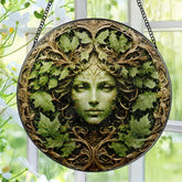 Pauyadu Green Man suncatcher, 8-inch window art that brightens sunlit spaces