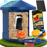 PeckCam Bird Feeder with Camera front view showing sleek housing and observation access