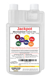 Pendelton Turf Supply Jackpot Micronutrient Mix bottle label boosts soil health.