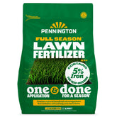 Pennington Full Season 32-0-5 bag ready for seasonal lawn feeding