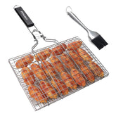 Penobon fish grilling basket folded for easy transport.