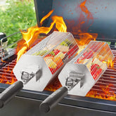 Penobon hexagonal basket large overview for even cooking on gas or charcoal grills