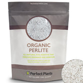PERFECT PLANTS Organic Perlite packaging close-up, convenient soil amendment.