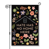 Perfectinsoy hate has no home here flag design fluttering in sunlight to welcome guests and spark inclusion