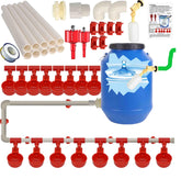 Perfsign complete PVC pipelines chicken waterer set enables easy DIY setup.