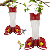 Perky-Pet Pinch-Waist feeder ports enable multiple hummingbirds to feed at once.