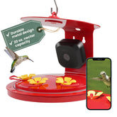Perky-Pet Smart Bird Feeder camera front view for real-time hummingbird watching