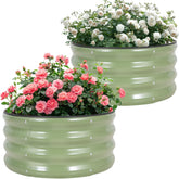Permade galvanized raised bed in green for durable outdoor gardening.