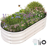 Permade galvanized raised garden bed 4x2x1ft, front view, ideal for vegetable gardening.