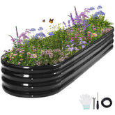 Permade galvanized raised garden bed outdoors shows durable, rust-proof construction for year-round planting.