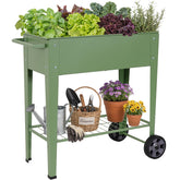 Permade tall raised garden bed with wheels, top view, easy relocation for sun exposure