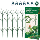 PERSZEN 15-pack stackable stake trellis supports climbing plants in pots
