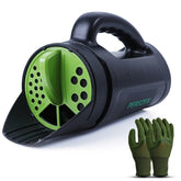 PERSZEN seed spreader handheld showing full-cap design for even distribution.