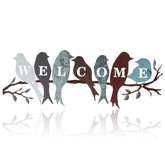 Peryiter bird on branch wall art for welcoming porch ambiance