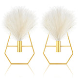 Peryiter gold geometric hanging vase adds modern flair to living room walls.