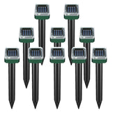 PestMentor Mole Repellent Solar Panel protecting a green lawn from burrowing pests.