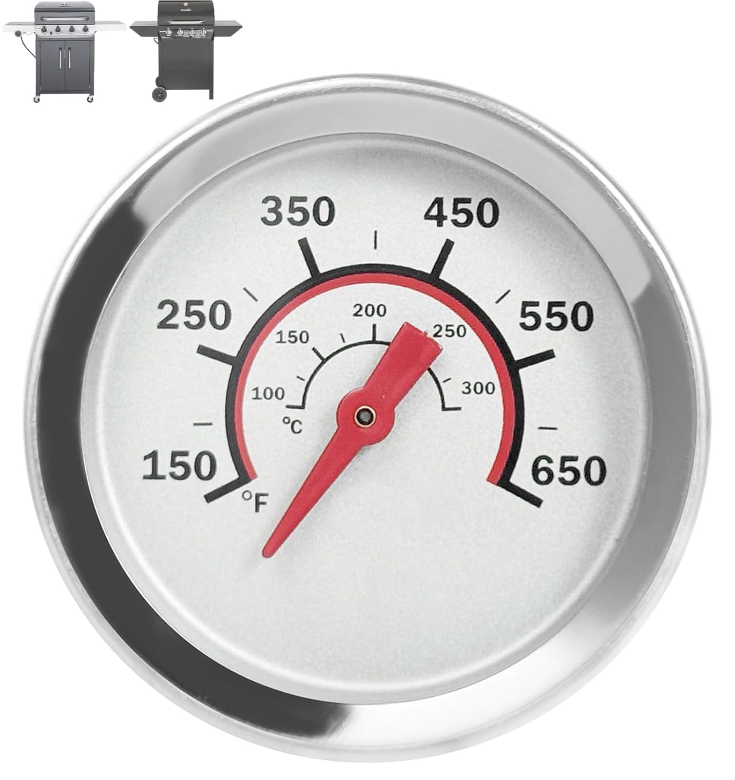 PETKAO lid temperature gauge on Char-Broil grill for clear readings and precise temp checks.