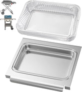 PETKAO Weber GS4 Spirit II catch pan in stainless steel for quick cleanup.