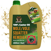 PetraMax Castor Oil Mole Repellent bottle ready for outdoor use to protect lawns.