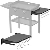 Petrirufun foldable side shelf on Blackstone 28-inch griddle, left mount for extra prep space