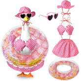 Pextian Hawaiian Porch Goose Outfit hat enhances outdoor decor with playful charm.