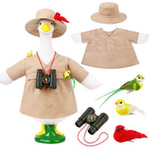 Pextian spring porch goose outfit with explorer goose adds seasonal entryway charm.