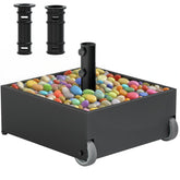 PGGP patio umbrella base with wheels shows sturdy, rust-resistant construction for easy mobility
