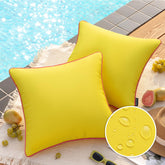 Phantoscope lemon yellow pillow cover front view for outdoor décor