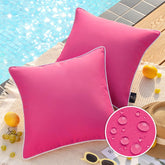 Phantoscope outdoor pillow cover in hot pink protects cushions from splashes.
