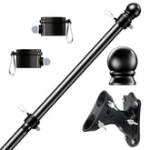 PHITRIC flagpole 6ft black during assembly shows easy setup for home display.