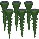 Phosooy Solar Mole Repellers pack front view demonstrates compact, sun-powered pest protection.