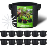 PHYEX 12-pack 10-gallon grow bags with handles for easy transport and flexible gardening