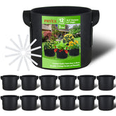 PHYEX 12-pack grow bags with handles enable easy transport and healthy root aeration.