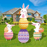 Phylence 48-inch bunny yard sign stackable design for outdoor Easter display