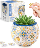 PieceRelax 3D puzzle planter with retro tiles showcasing stylish indoor plant display