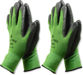 Pine Tree Tools bamboo garden gloves close-up showing breathable fabric for cool hands