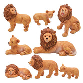 Pinenjoy lion figurines set for fairy gardens and crafts with lifelike detail