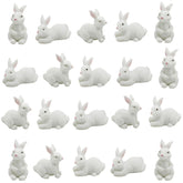 Pinenjoy rabbit figurine in sitting pose enhances miniature scenes.