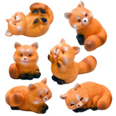 Pinenjoy red panda figurine with head-turn pose, ideal for fairy gardens.