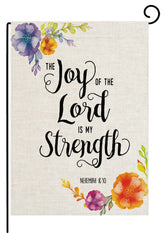 Pingpi Biblical Quotes Flag front view shows vibrant design for curb appeal