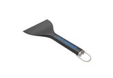 Pit Boss 40934 griddle scraper top view highlights durable heat resistance for cleaning.