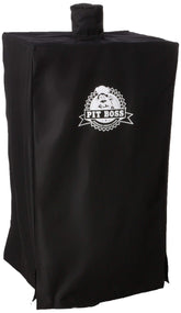 Pit Boss 73752 cover on pellet smoker, front view, weather protection.