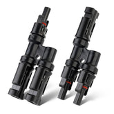 Pjerjzn solar Y-branch connector two-to-one for parallel solar panel setups.